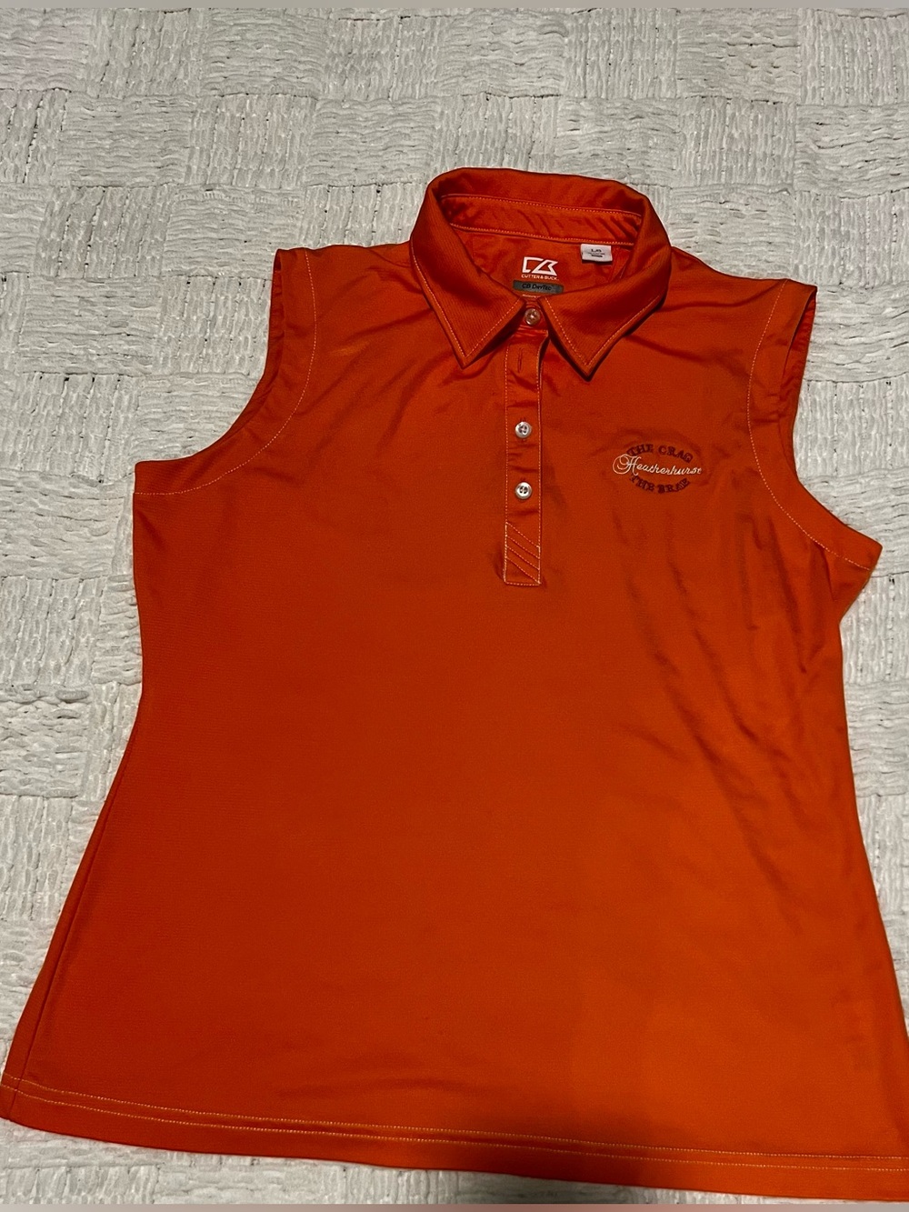 Cutter & Buck Women's golf Sleeveless Polo Tank Top in Orange